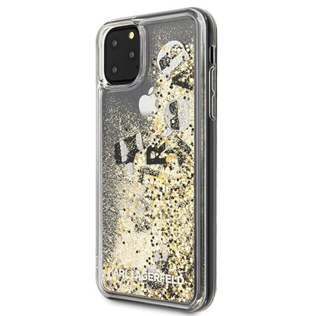 Karl Lagerfeld Glitter Liquid Floatting Charms - iPhone 11 Pro Max Case (Gold Floatting Charms)