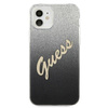 Guess Glitter Gradient Script - iPhone 12 mini Tasche (schwarz)