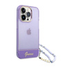 Guess Translucent Pearl Strap - pouzdro pro iPhone 14 Pro Max (fialové)