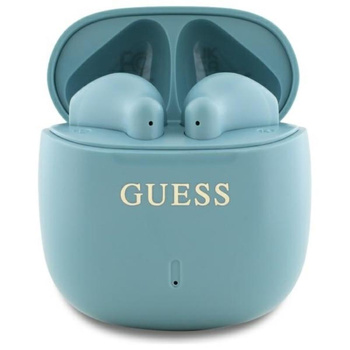 Guess Printed Classic Logo - TWS Bluetooth headphones + charging case (turquoise)