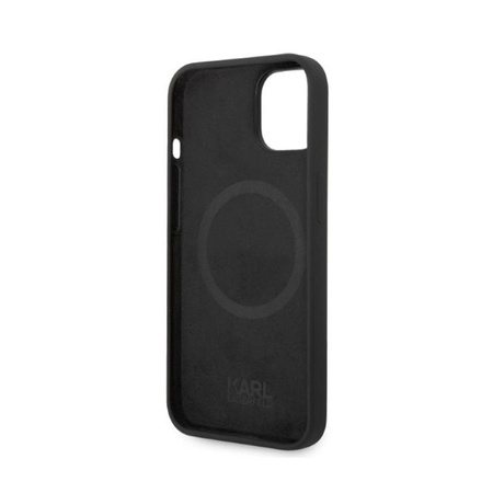 Karl Lagerfeld Silikonové pouzdro Ikonik MagSafe - iPhone 15 Plus / 14 Plus (černé)