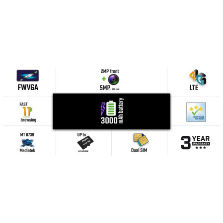 Energizer Ultimate U505S - Smartphone 1GB RAM 16GB 5" 4G Dual Sim EU (Black)