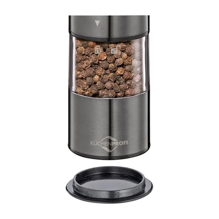 Küchenprofi Boston - Electric salt and pepper grinders with ceramic grinding mechanism 23x5 cm 2 pcs. (gray)