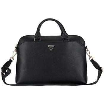 Guess Genarbte Reißverschlusstasche Dreieck Logo - 15" Notebooktasche (schwarz)