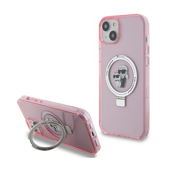 Karl Lagerfeld Ring Stand Karl & Choupette MagSafe - iPhone 15 Plus Tasche (rosa)