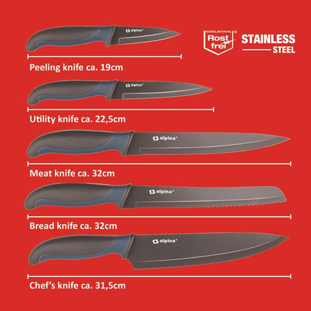 Alpina - Stainless steel knife set (brown)