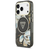 Guess IML Glitter Flowers Triangle MagSafe - Case iPhone 17 Pro (black)