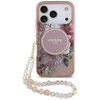 Guess IML Flowers Electro Pearl Strap MagSafe - Case iPhone 17 Pro (pink)