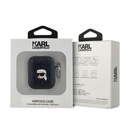 Karl Lagerfeld Monogram Karl Head - AirPods 1/2 gen tok (fekete)