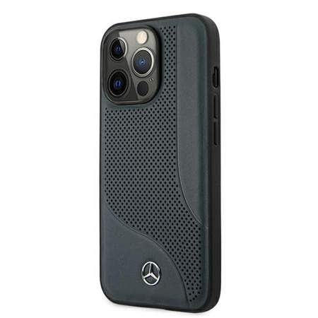 Mercedes Leather Perforated Area - iPhone 13 Pro Max Case (navy blue)