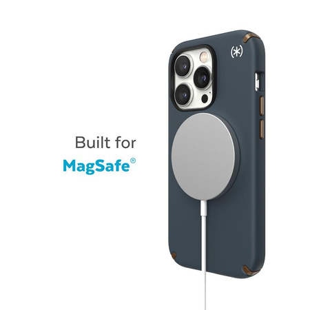 Speck Presidio2 Pro MagSafe - Antibakterielles Gehäuse für iPhone 14 Pro (Anthrazit / Cool Bronze / Schiefer)