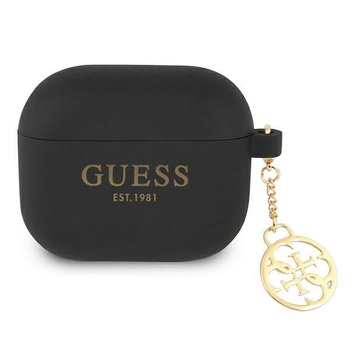Silikonové pouzdro Guess 4G Charms - pouzdro pro AirPods 3 (černé)