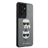Karl Lagerfeld Saffiano Karl & Choupette Heads - Samsung Galaxy S21 Ultra tok (ezüst)