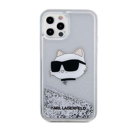 Karl Lagerfeld Liquid Glitter NFT Choupette Head - iPhone 12 / iPhone 12 Pro tok (ezüst)