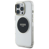 Guess IML Metallfarbener Kreis Klassisches Logo MagSafe - Gehäuse für iPhone 16 Pro (schwarz)