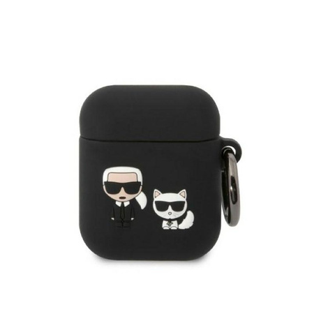 Karl Lagerfeld szilikon Karl & Choupette - AirPods 1/2 gen tok (fekete)