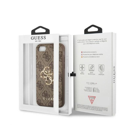 Guess 4G Big Metal Logo - Case for iPhone SE (2022/2020) / 8 / 7 (Brown)