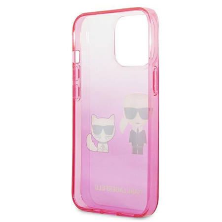 Karl Lagerfeld Gradient Ikonik Karl & Choupette - iPhone 13 Pro tok (rózsaszín)