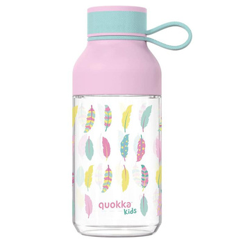 Quokka Ice Kids avec sangle - Bouteille d'eau Ecozen 430 ml avec sangle (Plumes)