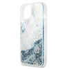Guess Peony Liquid Glitter - pouzdro pro iPhone 13 (modré)