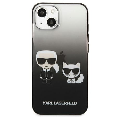 Karl Lagerfeld Gradient Ikonik Karl & Choupette - pouzdro pro iPhone 13 mini (černé)