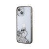 Karl Lagerfeld Liquid Glitter Choupette - pouzdro pro iPhone 15 (průhledné)