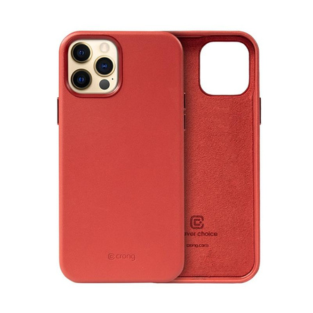 Crong Essential Cover - Bőr tok iPhone 12 Pro Max készülékhez (piros)