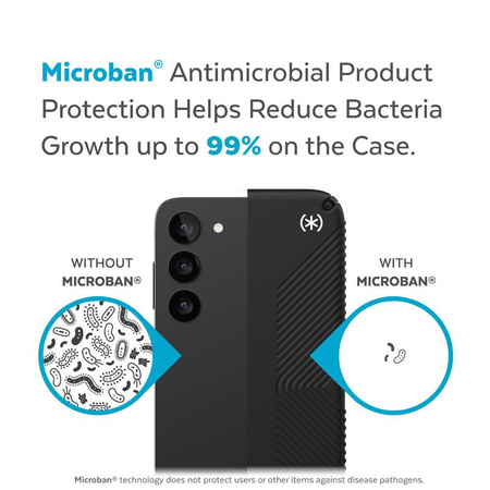 Speck Presidio2 Grip - Rutschfeste Hülle für Samsung Galaxy S23+ (Schwarz/Schwarz/Weiß)