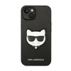 Karl Lagerfeld Saffiano Choupette Head Patch Case - pouzdro pro iPhone 14 Plus (černé)