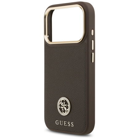 Guess Grained Strass Logo MagSafe - Case iPhone 17 Pro (brown)