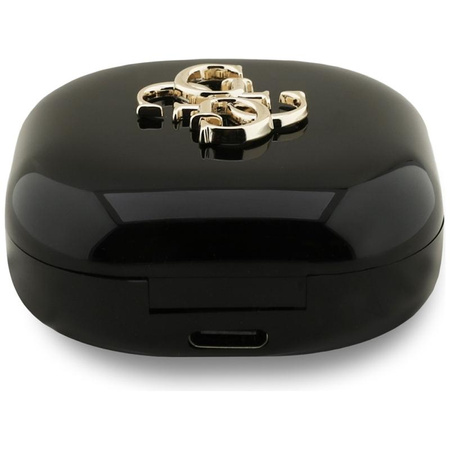 Guess 4G Metal Logo - TWS Bluetooth Earphones + Charging Case (Black)