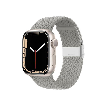 Crong Wave Band - Pletený řemínek pro Apple Watch 44/45/46/49 mm (světle šedý)