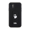 Karl Lagerfeld Gripstand Saffiano Choupette Pins - pouzdro na iPhone 11 (černé)