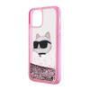 Karl Lagerfeld Liquid Glitter NFT Choupette Head - Hülle für iPhone 12 / iPhone 12 Pro (Pink)