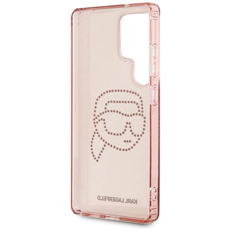 Karl Lagerfeld Rhinestones Karl Head Logo - Étui Samsung Galaxy S25 Ultra (rose)
