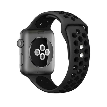 Crong Duo Sport - Cinturino per Apple Watch 44/45/46/49 mm (grigio/nero)