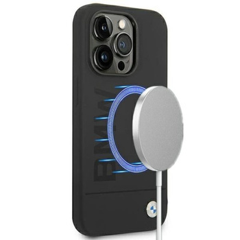 BMW szilikon aláírás logó Magsafe - iPhone 14 Pro Max tok (fekete)