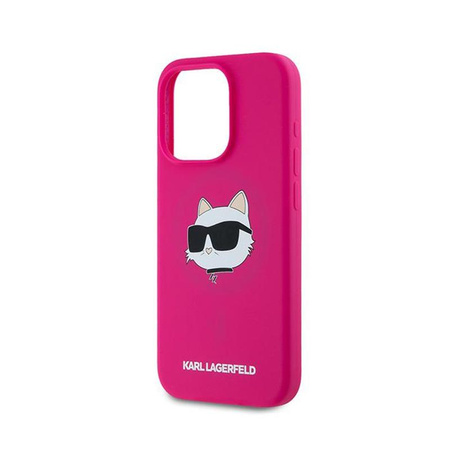 Karl Lagerfeld Silicone Choupette Head MagSafe - pouzdro pro iPhone 15 Pro (růžové)
