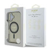 Guess IML Rhinestones MagSafe - Coque iPhone 16 (noir)