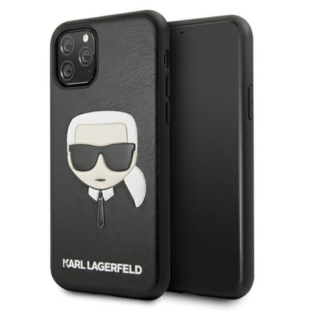 Silikonové pouzdro Karl Lagerfeld Iconic Karl`s Head - iPhone 11 Pro (černé)