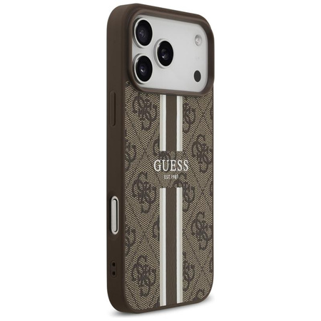 Guess 4G Printed Stripes MagSafe - Pouzdro iPhone 17 Pro Max (hnědé)