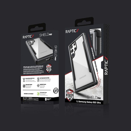 X-Doria Raptic Shield Pro - Étui Samsung Galaxy S22 Ultra 5G (Protection Antimicrobienne) (Noir)