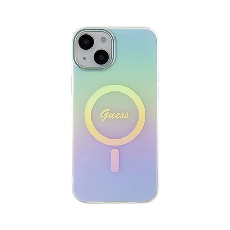 Guess IML Irizáló MagSafe - iPhone 15 Plus tok (türkizkék)