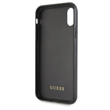 Guess Dupla rétegű csillogó tok Peony G - iPhone Xs / X tok (fekete)