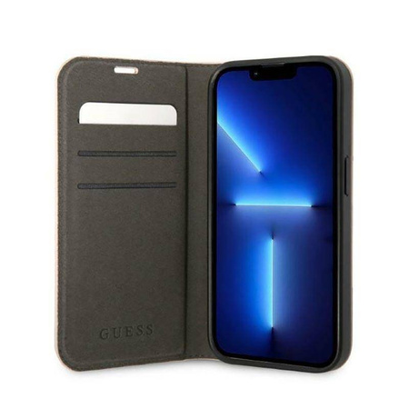 Guess GUBKP14MHG4SHP iPhone 14 Plus 6,7" różowy/pink book 4G Vintage Gold Logo