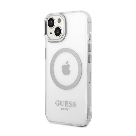 Guess Metal Outline MagSafe - Hülle für iPhone 14 Plus (Klar)
