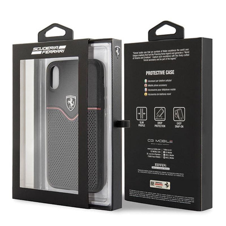 Ferrari Victory - Leather case for iPhone Xs / X (black)