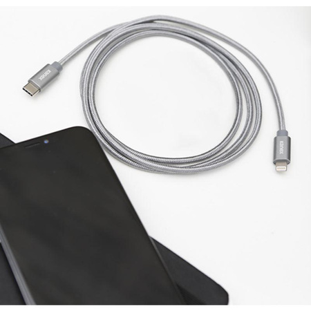 Kanex DuraBraid - Câble de connexion USB-C (Power Delivery) vers Lightning certification MFi 1,2 m (Argent)