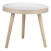 Arti Casa - Round Coffee Table for Living Room 40x36 cm (White / Wood)