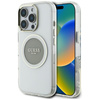 Guess IML Metallfarbener Kreis Klassisches Logo MagSafe - Gehäuse für iPhone 16 Pro (grau)